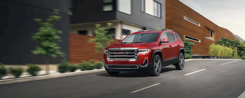 2021 GMC Acadia driving down street