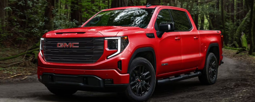 2024 GMC Sierra 1500 driving through the woods